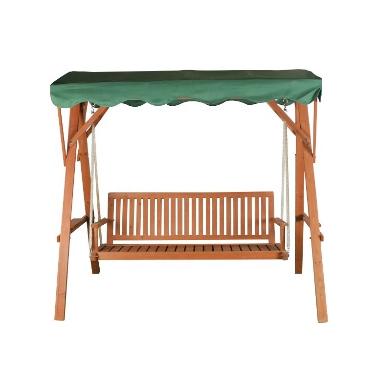 Outstanding quality wood garden swing bench antique wooden swing with green shed frame