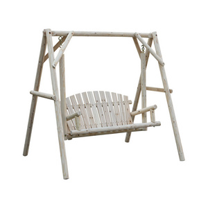 Good quality natural wood swing outdoor individual package china fir wooden swing bench