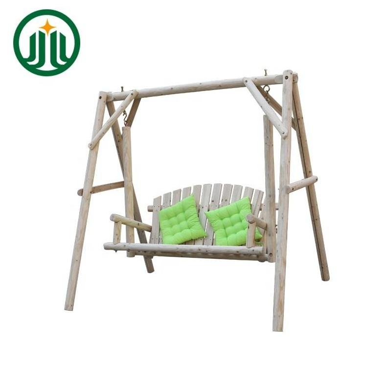 Good quality natural wood swing outdoor individual package china fir wooden swing bench