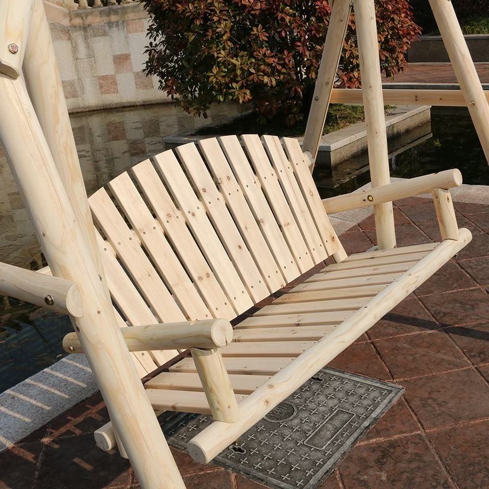 2024 New arrival swing china fir wooden machine sanding garden swing seats for adults