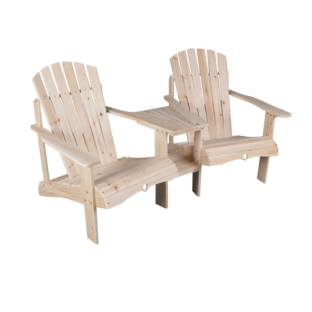 Customizable fir wood adirondack lounge chair outdoor wooden adirondack chair with cup holder