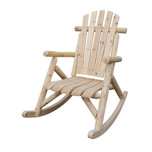 Quick delivery wooden log rocking chair portable adirondack style rocking chair