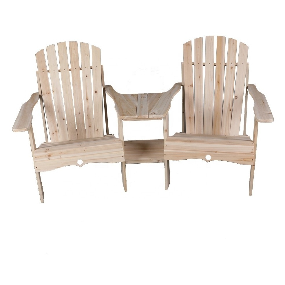 Customizable fir wood adirondack lounge chair outdoor wooden adirondack chair with cup holder