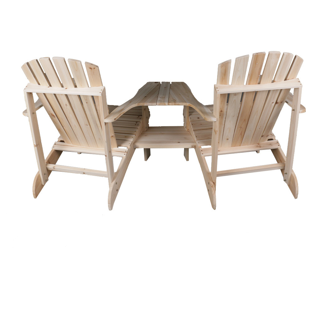 China supplier cheap wooden outdoor patio garden chair double wooden adirondack chair