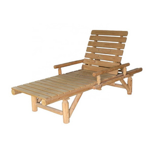 Log style outdoor  sun loungers garden wooden swimming sun loungers pool sun loungers