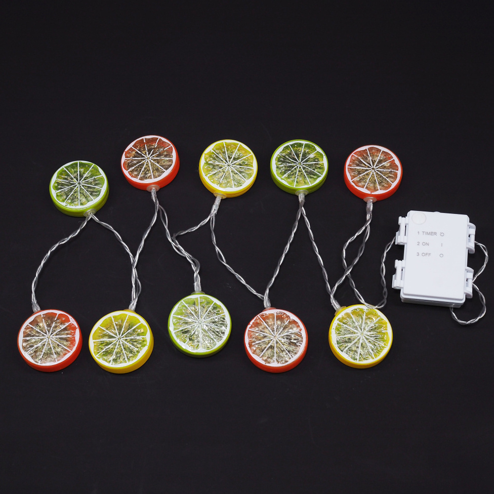 Hot selling fresh fairy tale light chain 1.35m 3AA battery box powered 10LED lemon-shaped warm white string light X13