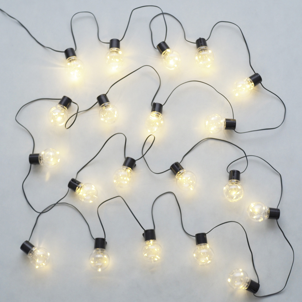 Hot selling outdoor garden G5 plastic bulb decorative lighting string 100led light chain festival beach warm white lamp X29