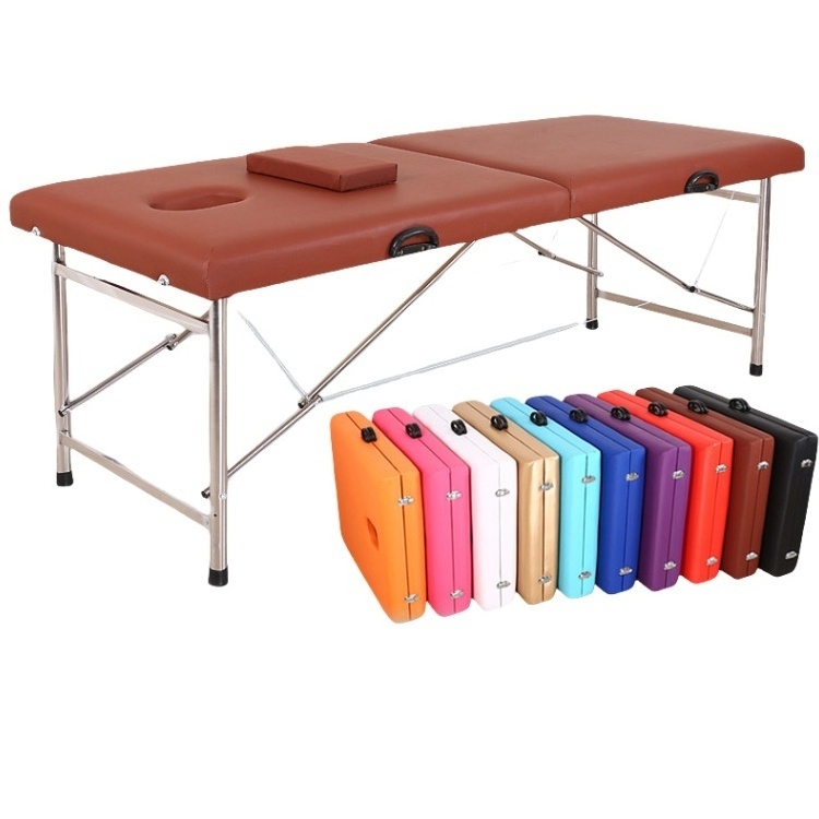 Massage Bed Spa Massage Table Stainless Steel Foldable Portable Massage Bed