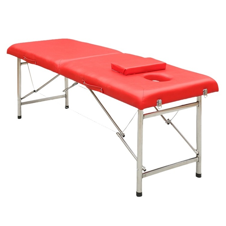 Massage Bed Spa Massage Table Stainless Steel Foldable Portable Massage Bed