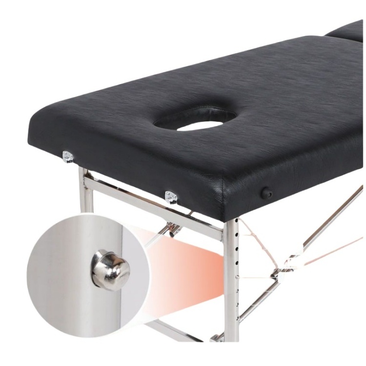 New design Cama De Hacer Masaje Aluminum Beauty Portatil Massage Portable Table Folding Black Lash Bed