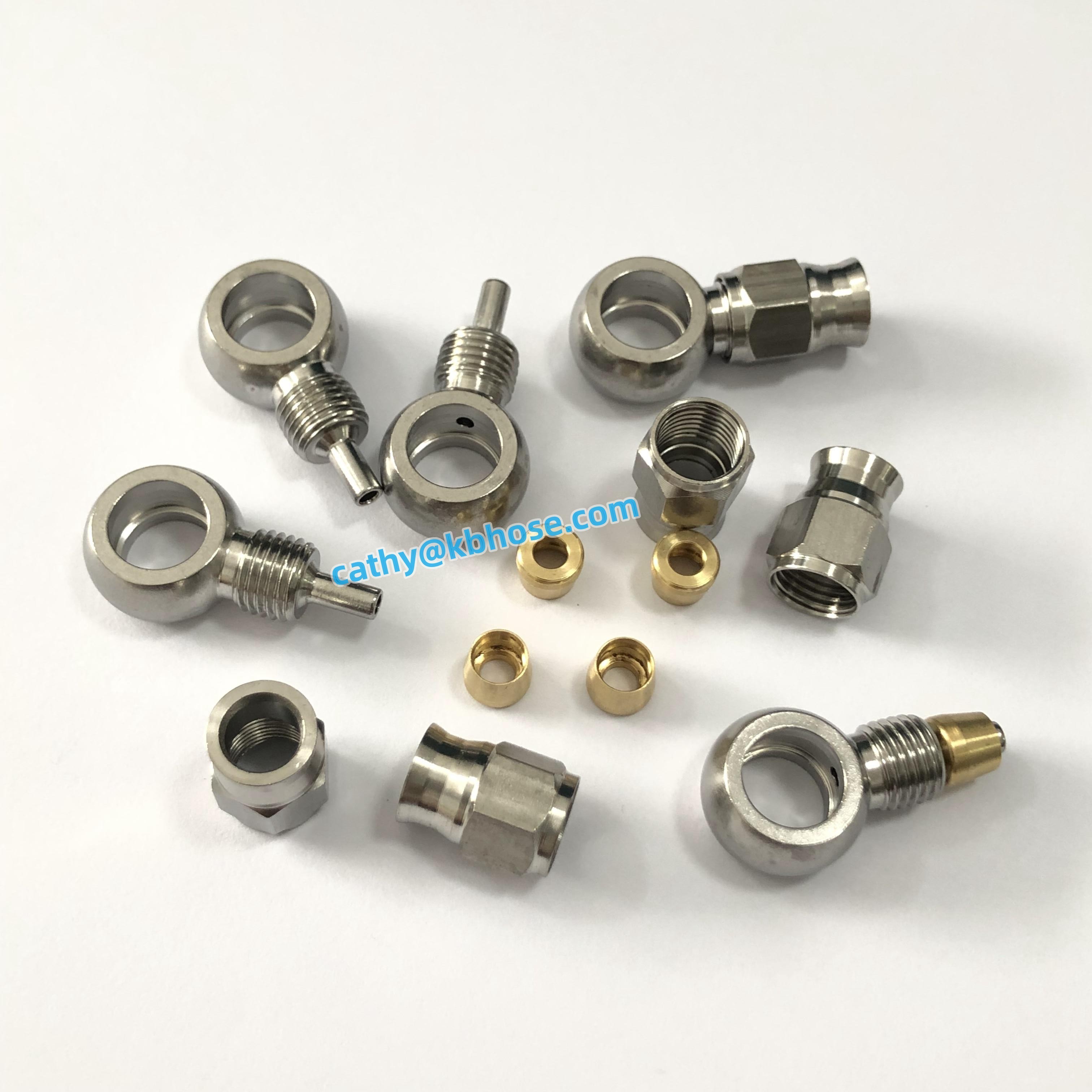 Auto motorcycle AN3 3AN Stainless Steel Straight Hydraulic Banjo Eye Brake Hose End Fitting for PTFE Brake Hose Line