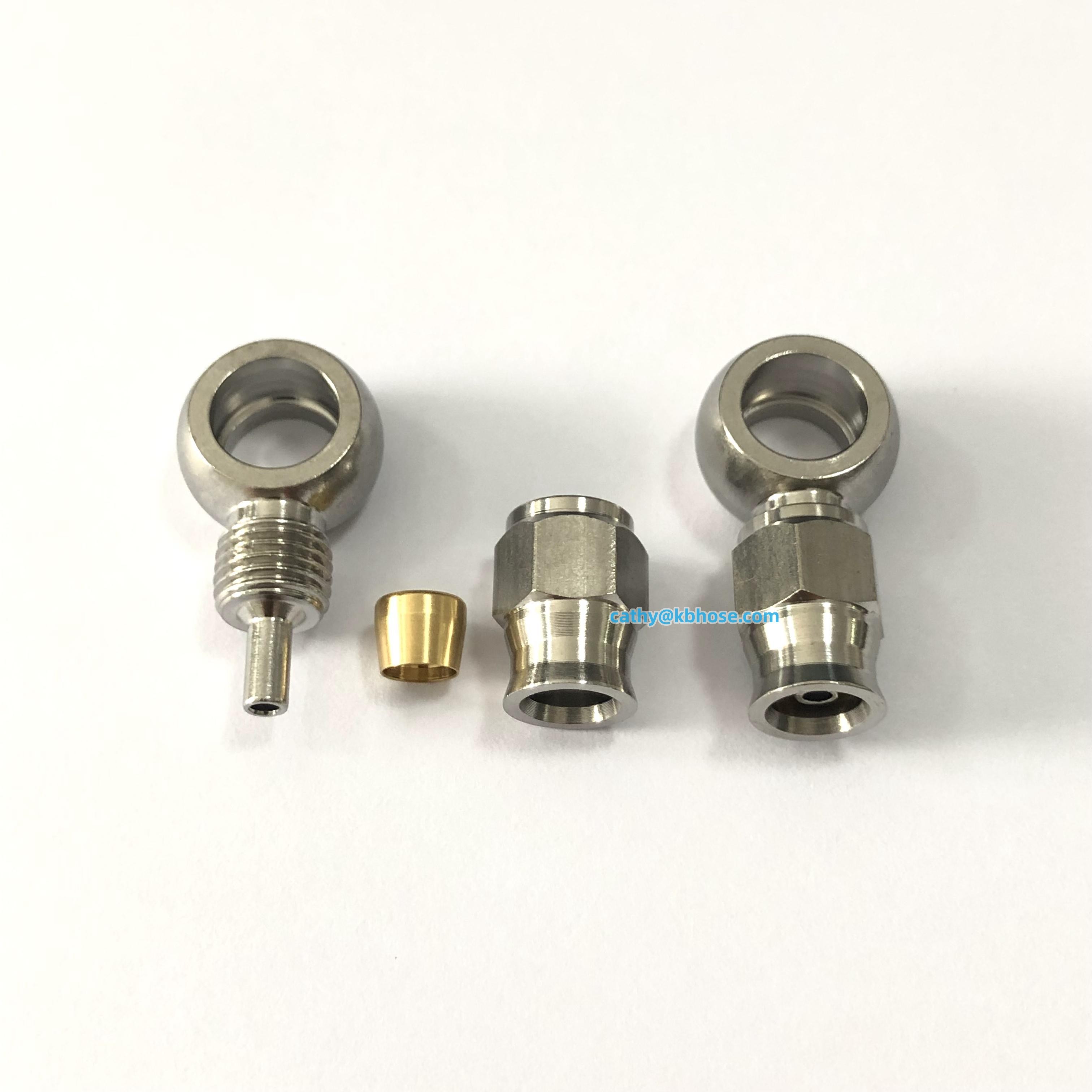 Auto motorcycle AN3 3AN Stainless Steel Straight Hydraulic Banjo Eye Brake Hose End Fitting for PTFE Brake Hose Line