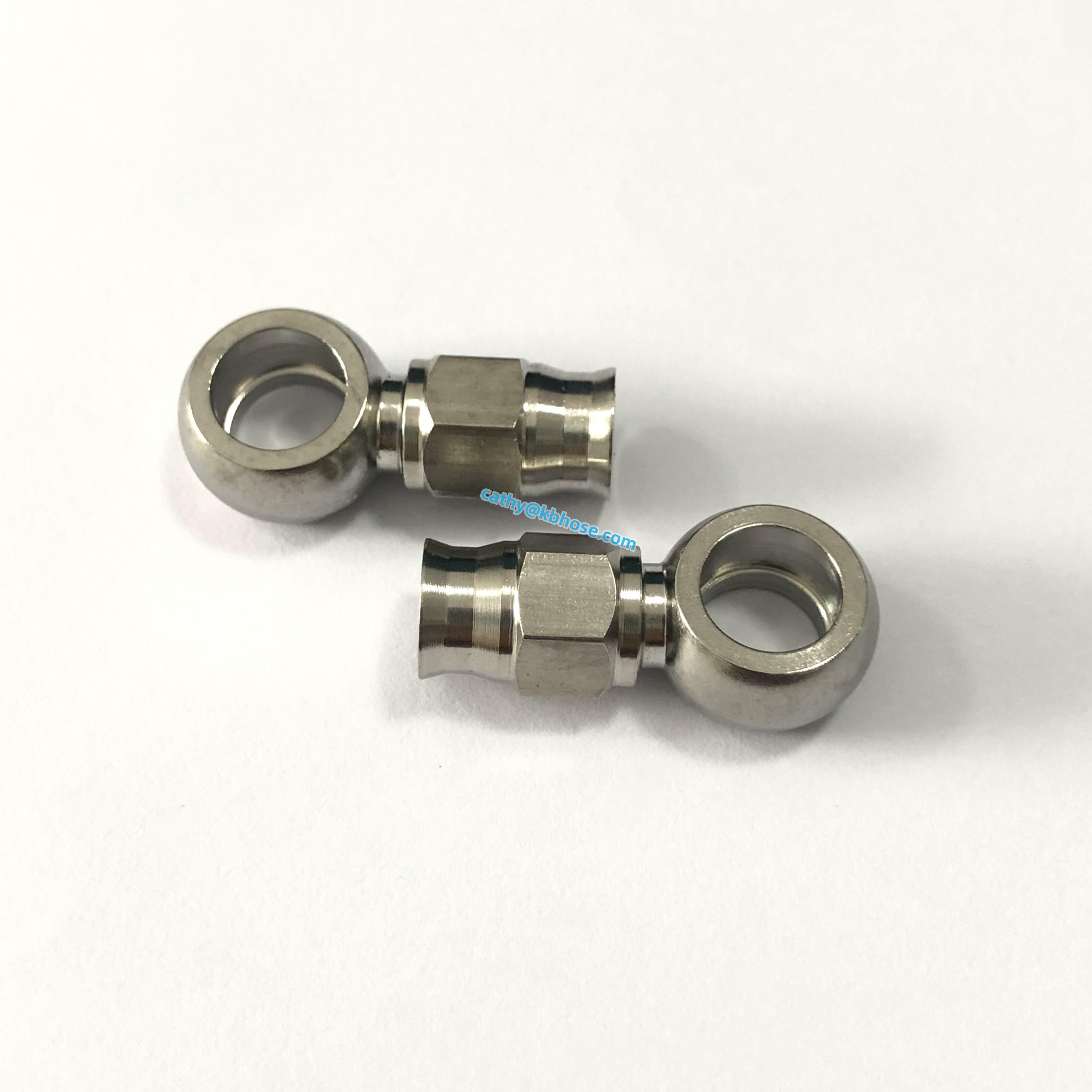 Auto motorcycle AN3 3AN Stainless Steel Straight Hydraulic Banjo Eye Brake Hose End Fitting for PTFE Brake Hose Line