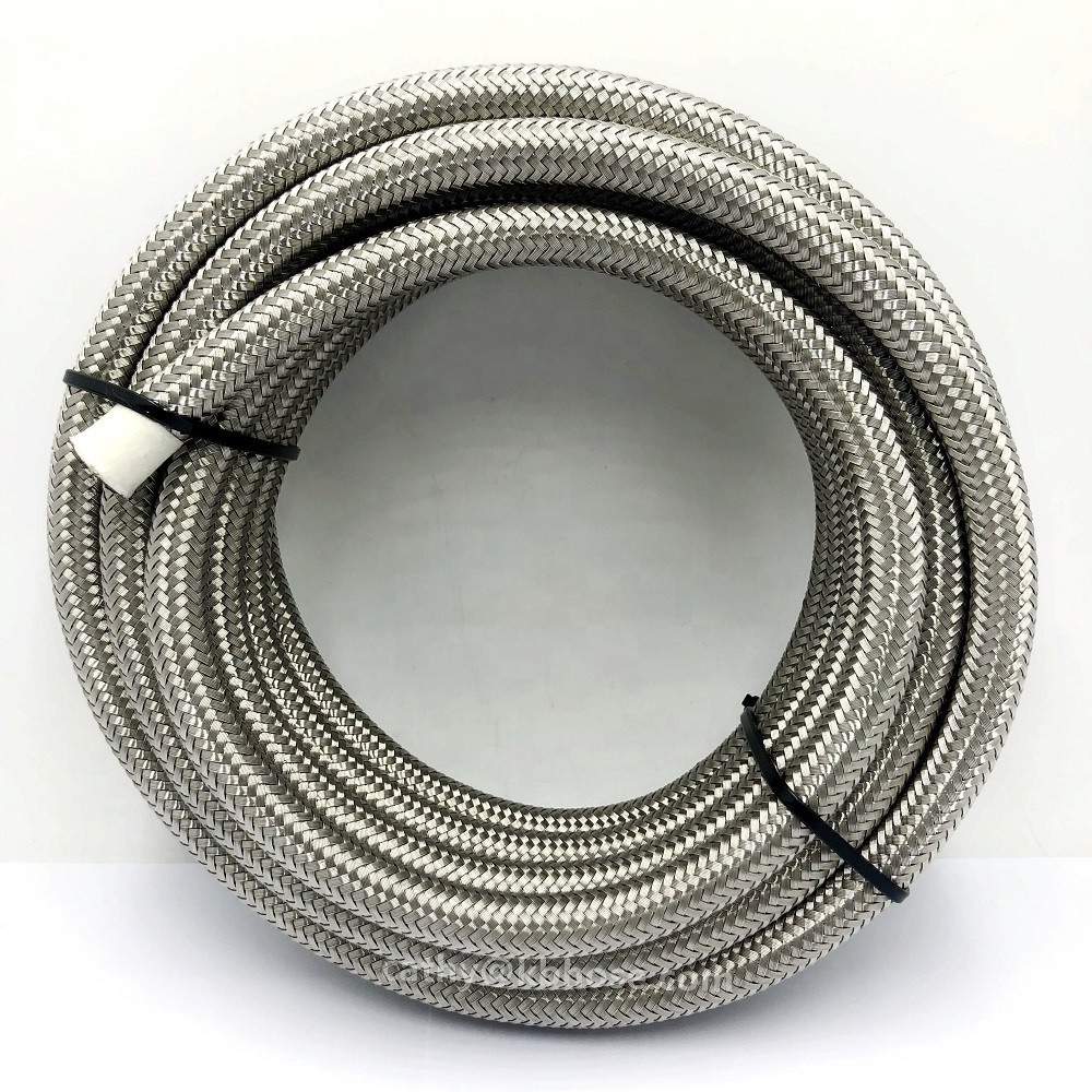 AN4 AN6 AN8 AN10 AN12 AN16 Stainless Steel Braided PTFE Fuel Oil Line Gasoline Oil Cooler AN Hose Pipe