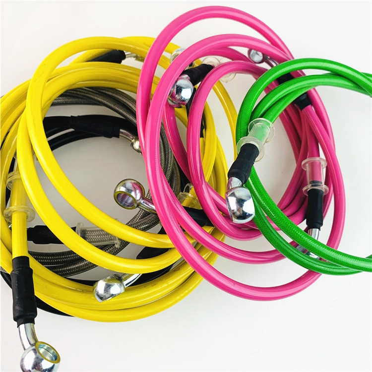 Kangbo PU coated sae j1401 flexible 3.2mm nylon stainless steel braided motorcycle -3an an3 ptfe brake line hose 1/8