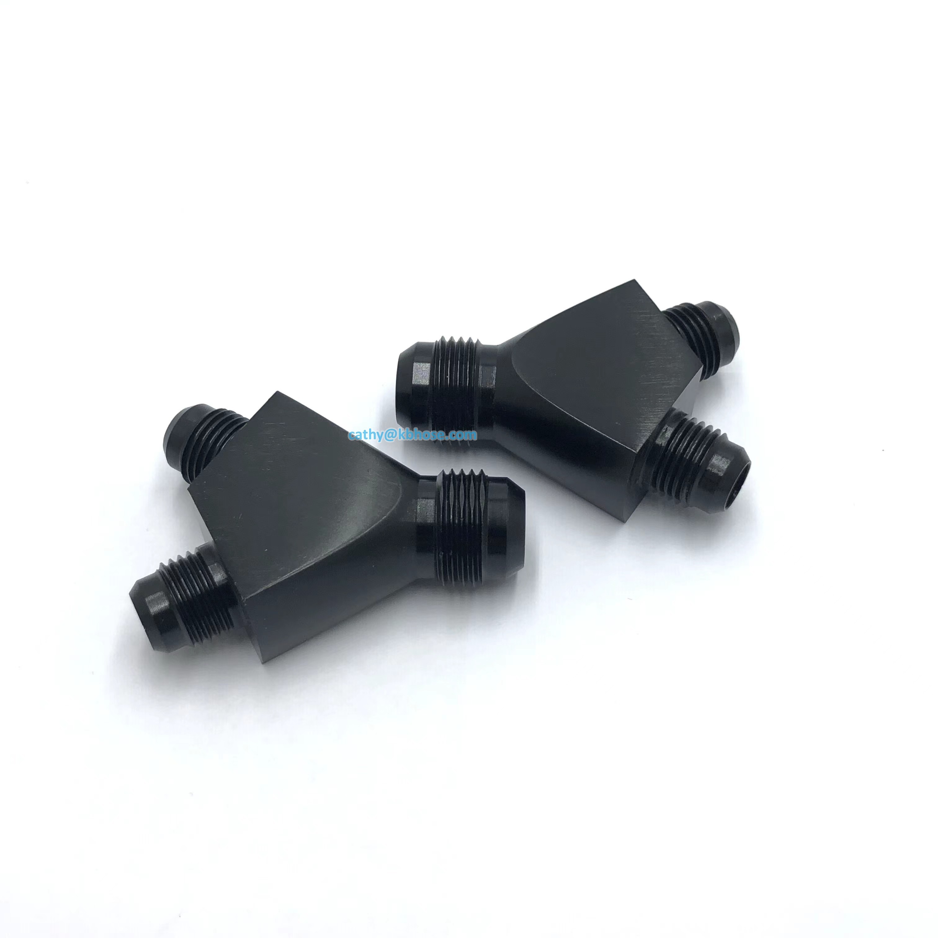 Aluminum Black AN8-2*AN6 Male Flare Thread 3-Way Y Block Splitter Fuel Fitting Junction Coupler Adapter