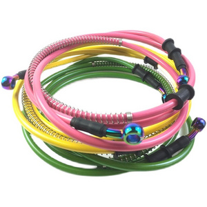 Kangbo PU coated sae j1401 flexible 3.2mm nylon stainless steel braided motorcycle -3an an3 ptfe brake line hose 1/8