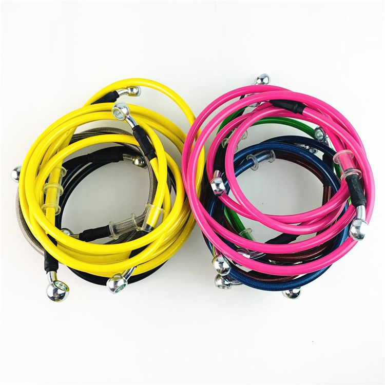 Kangbo PU coated sae j1401 flexible 3.2mm nylon stainless steel braided motorcycle -3an an3 ptfe brake line hose 1/8