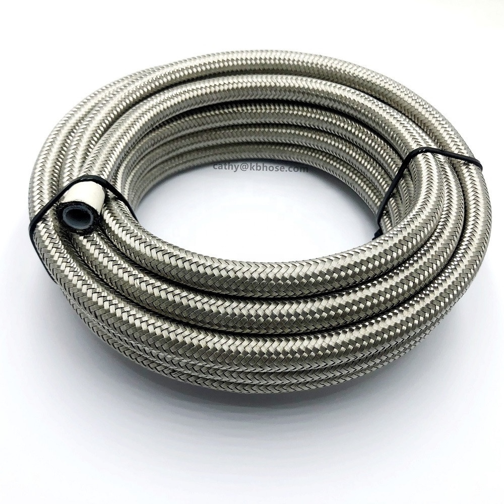 AN4 AN6 AN8 AN10 AN12 AN16 Stainless Steel Braided PTFE Fuel Oil Line Gasoline Oil Cooler AN Hose Pipe