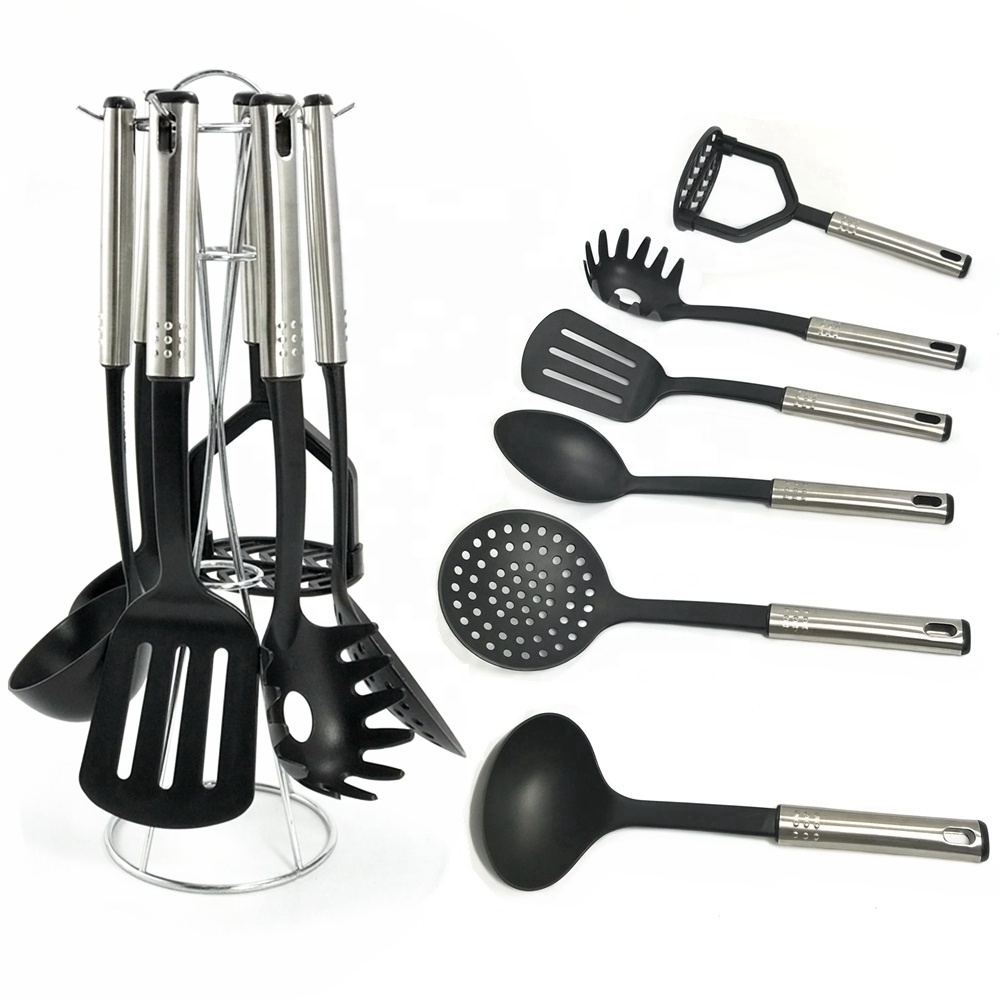 Home and Kitchen Gadgets Kitchen Accessories Food Safe  7 Piece Nylon Kitchen Utensil Set