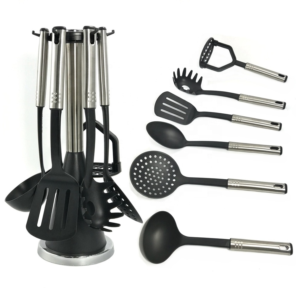 Home and Kitchen Gadgets Kitchen Accessories Food Safe  7 Piece Nylon Kitchen Utensil Set