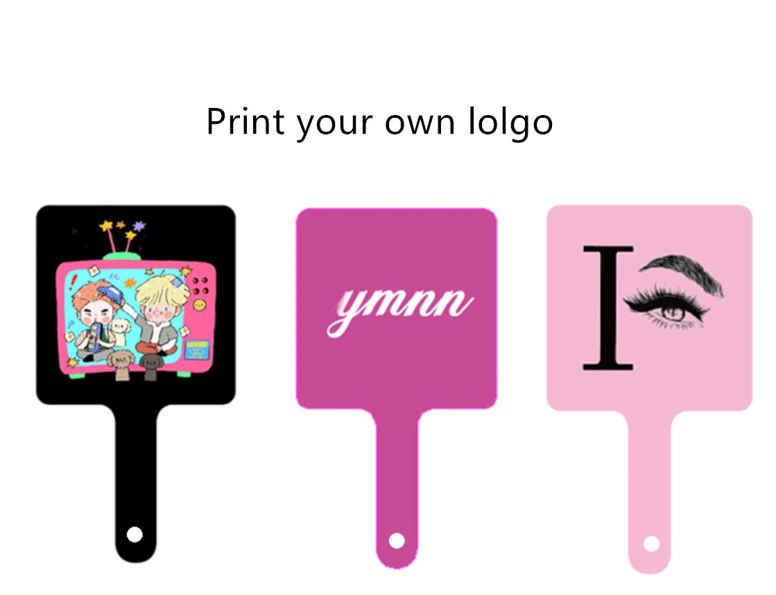 Customized Logo Square Pink Hand Mirrors Private Label Wholesale Bulk Makeup Mirror