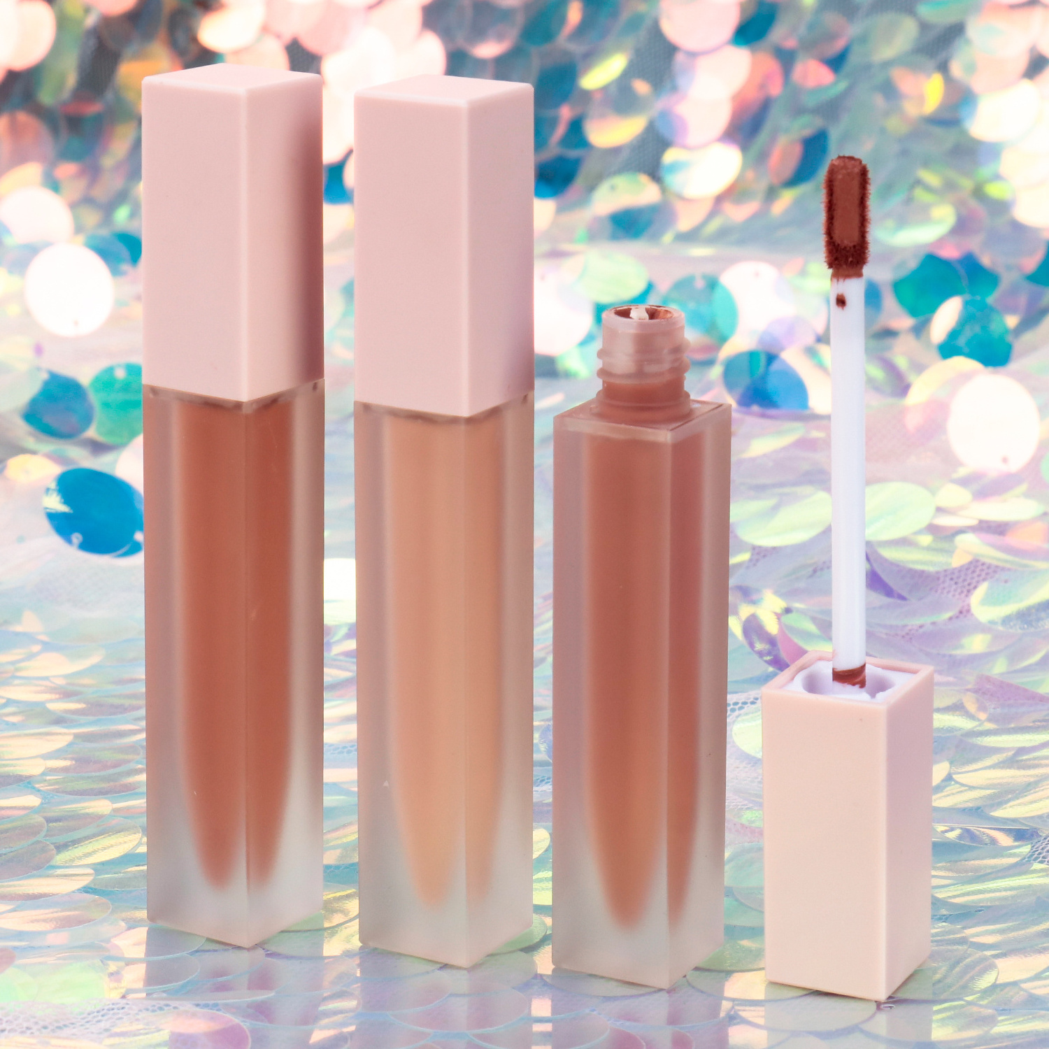 Pink Packaging Cosmetics Private Label Matte Lipsticks Waterproof Long-lasting Nude Liquid Lipstick