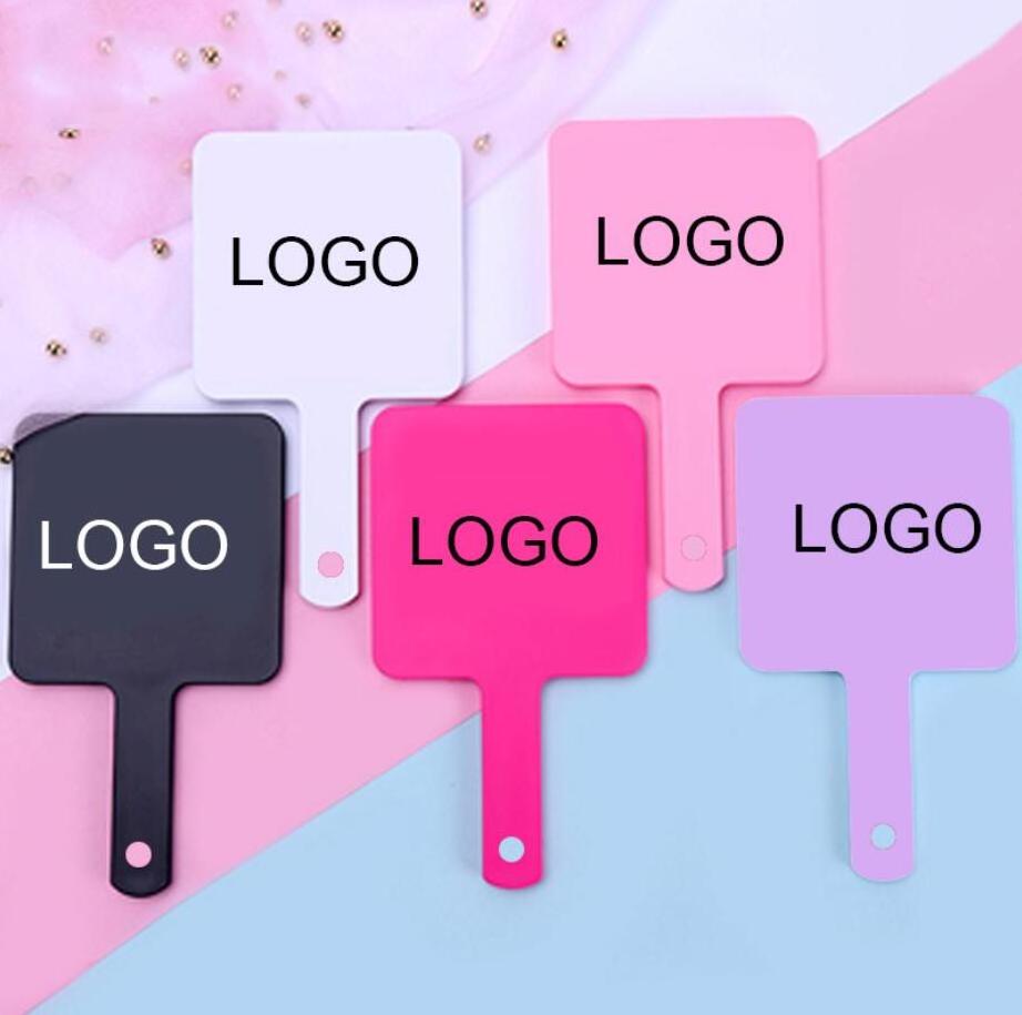 Customized Logo Square Pink Hand Mirrors Private Label Wholesale Bulk Makeup Mirror