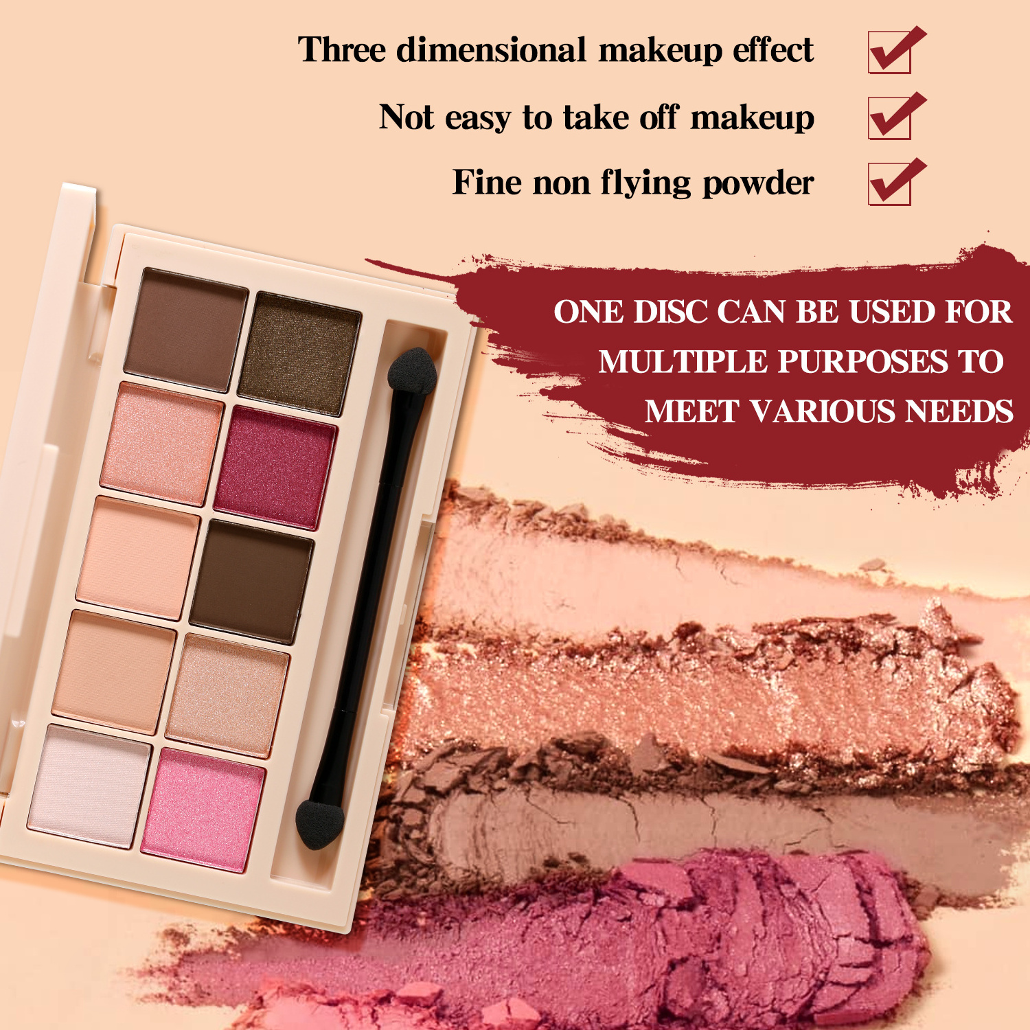 Nude Natural Shades Eye Shadow Pink Box Private Label Cosmetics Matte Shimmer Eyeshadow Palette