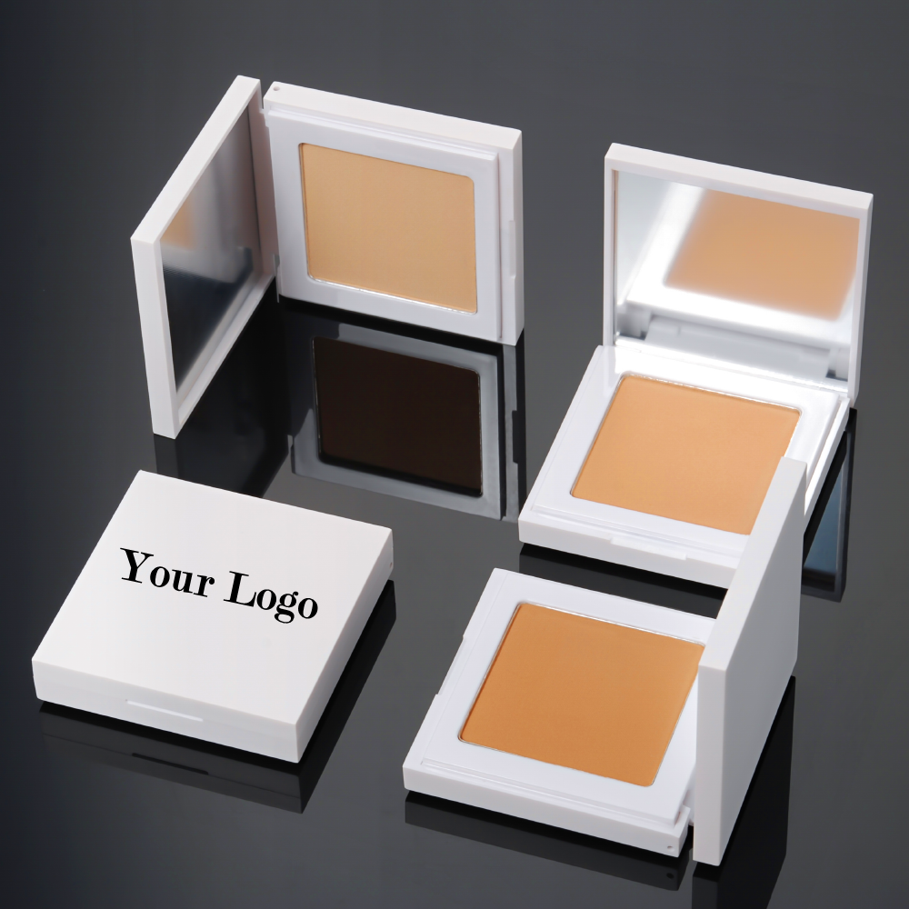 White Packaging High Quality Setting Powder Customized Logo Makeup Pressed Foundation Matte Compact Powder