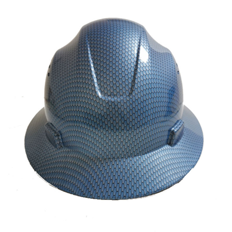 BLUE SAFETY HELMET WITH SAFETY BELT FOR WORKER