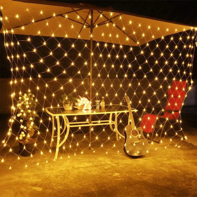 led net mesh fairy garland window curtain christmas fairy wedding party solar holiday decorative string light lighting