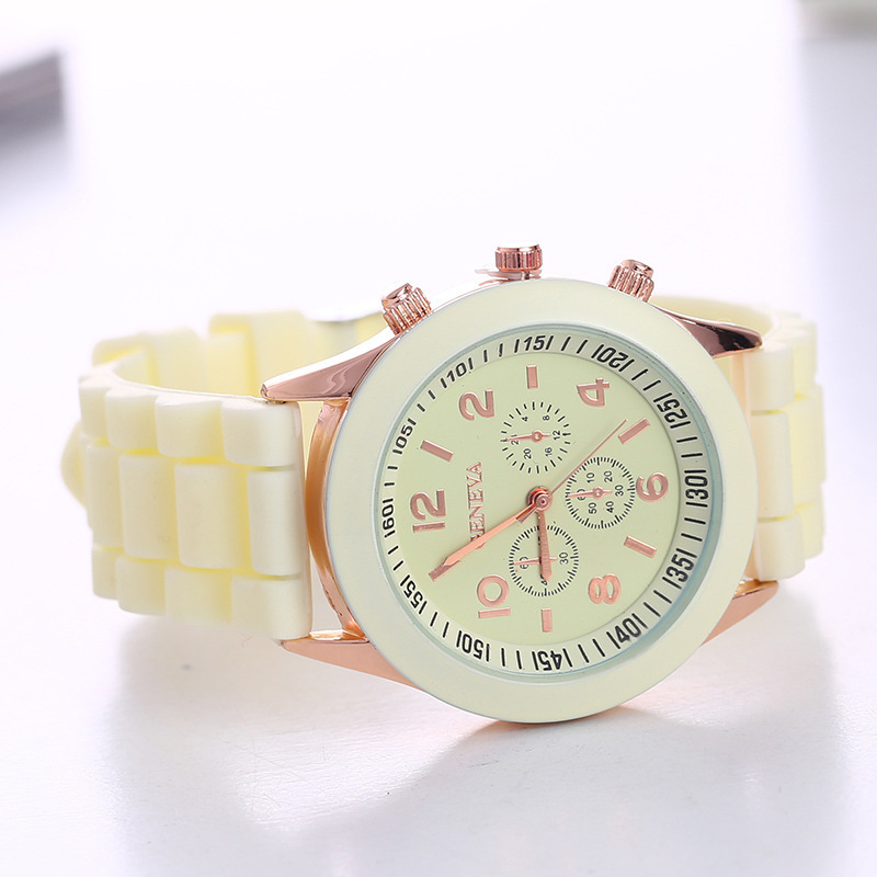 Unisex Geneva Silicone Jelly Gel Quartz Analog Sport Wrist geneva Watch