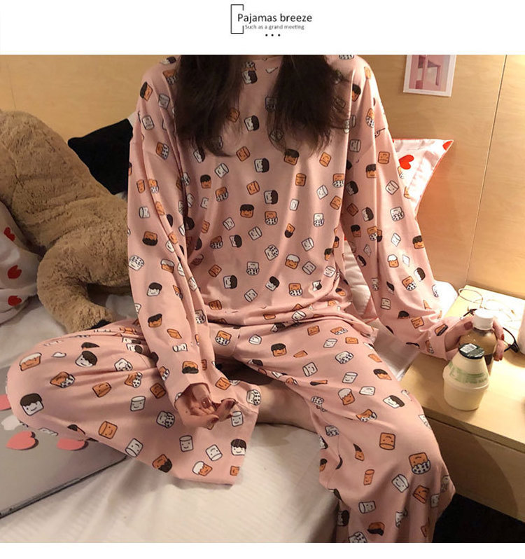 2023 Wholesale High Quality Women's New Pajamas Cartoon Long sleeved Cute Home Pajamas