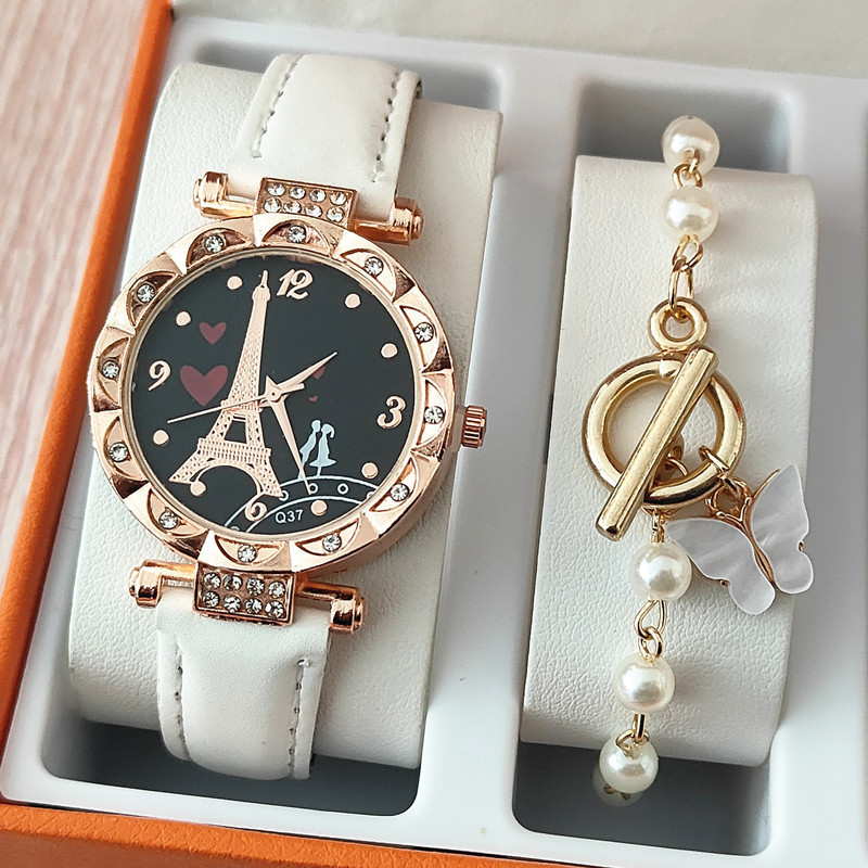 2024 Fashion Simple number Dial Leather strap Watch Quartz fashion watch for girls