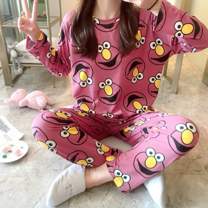 2023 Spring and Autumn Milk Silk Pajamas Women's Comfortable Home Furnishings Can be Outworn Spring and Autumn Long sleeved Set