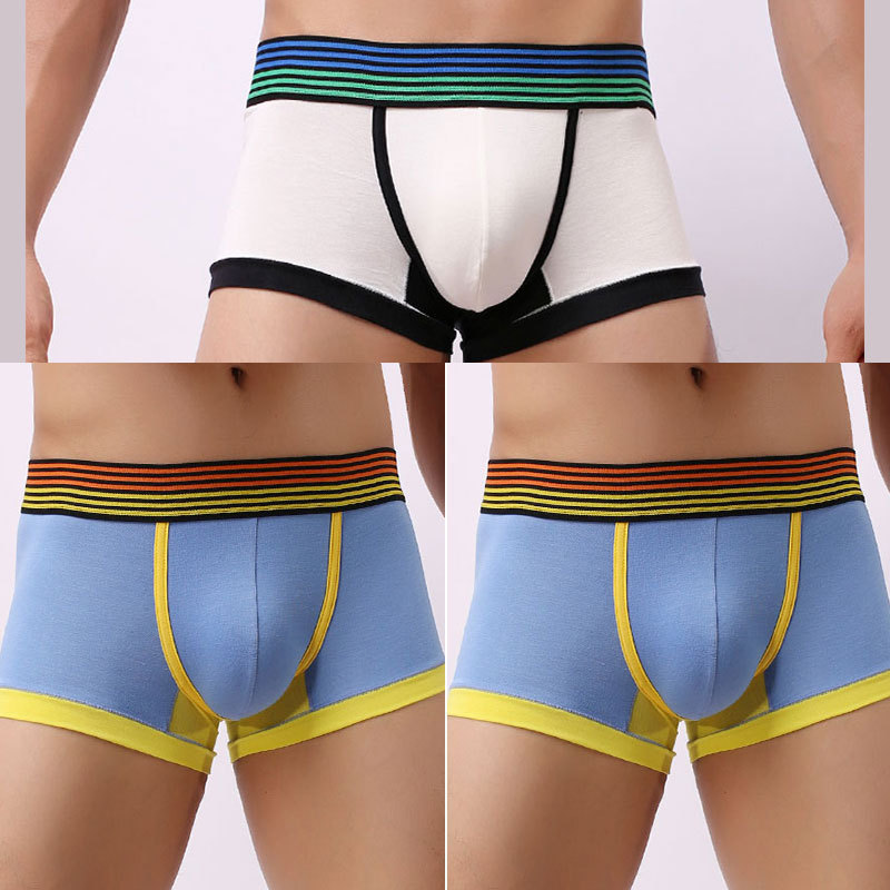 2024 wholesale custom cotton men underwear bulge pouch underpants boxer elastic men boxer briefs