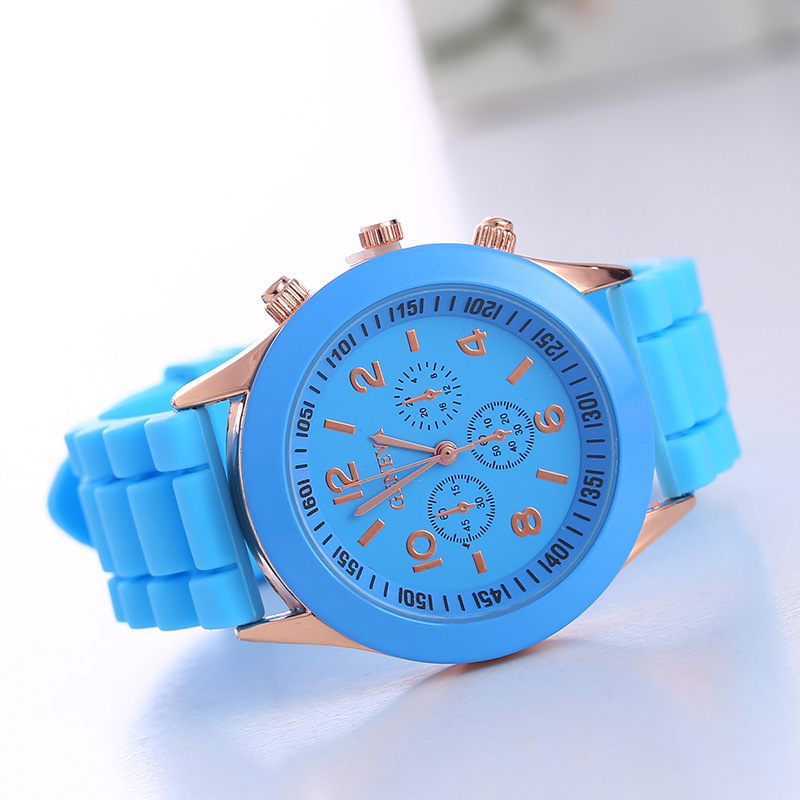 Unisex Geneva Silicone Jelly Gel Quartz Analog Sport Wrist geneva Watch