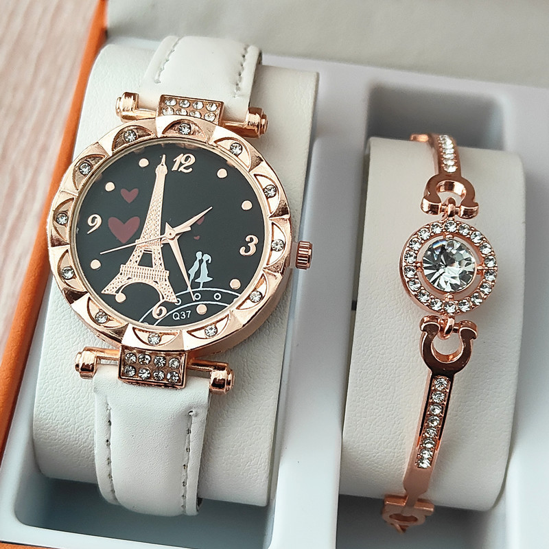 2024 Fashion Simple number Dial Leather strap Watch Quartz fashion watch for girls