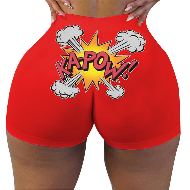 New sexy summer fashionable candy snack shorts for sports women biker shorts hight waist yoga panty booty shorts women