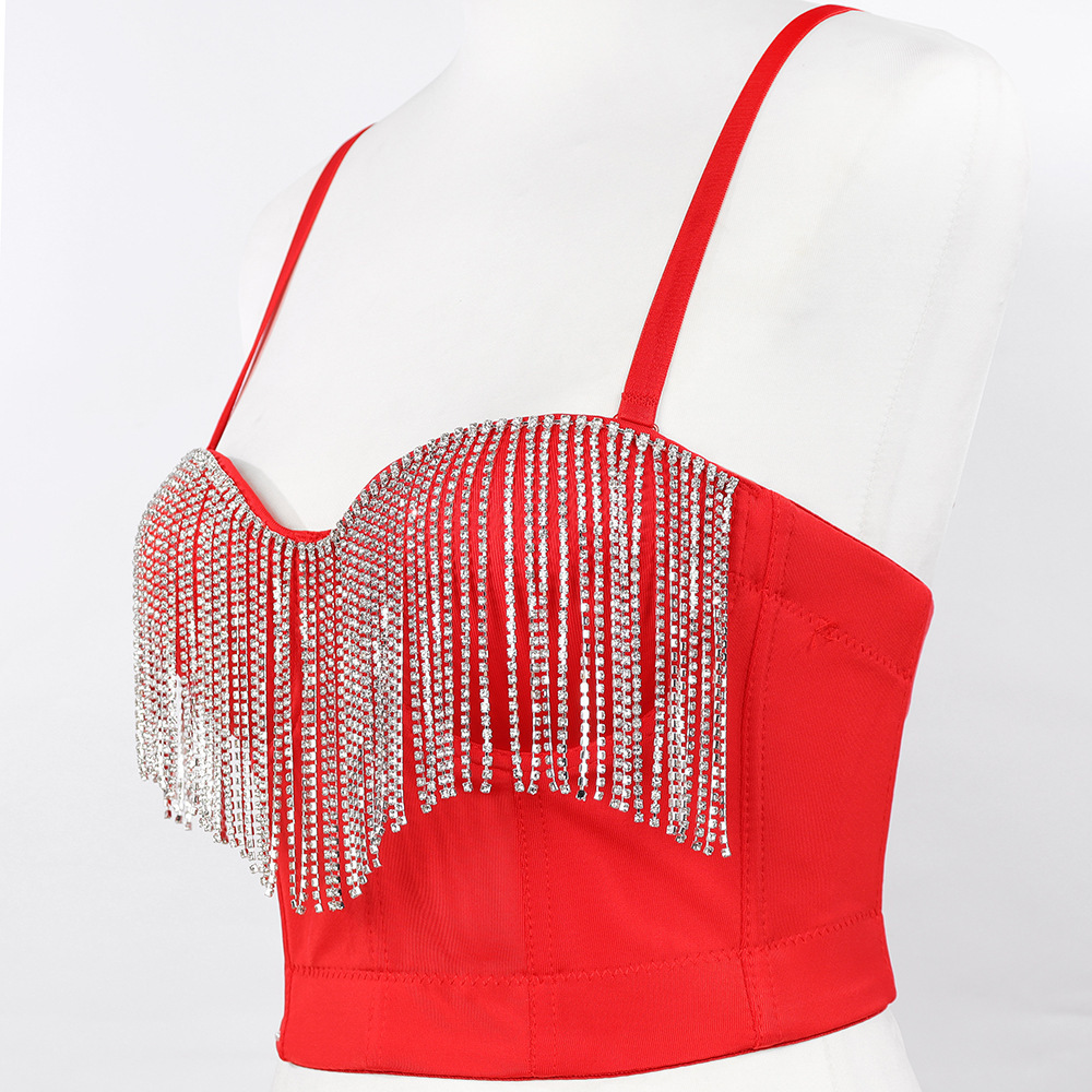 women tops 2022 sexy girls sexy tops corset top bustier Club Clothing Rhinestone