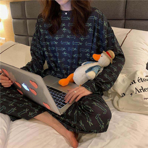 2023 Wholesale High Quality Women's New Pajamas Cartoon Long sleeved Cute Home Pajamas