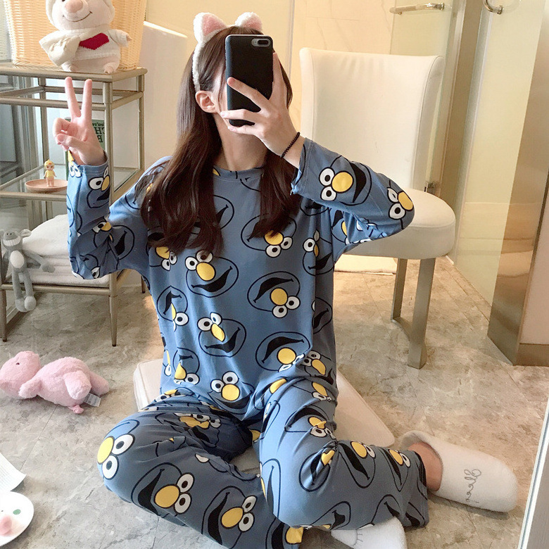 2023 Fashion Women's Two Piece Pajamas Sweet Girls Korean Printed Pajamas Casual Wear Women's Pajamas