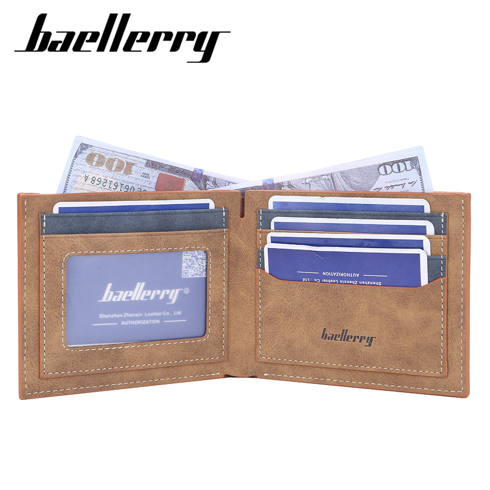 Wholesale baellery new most popular men's short wallet Korean youth style ultra-thin Multiple card positions Letter Wallets