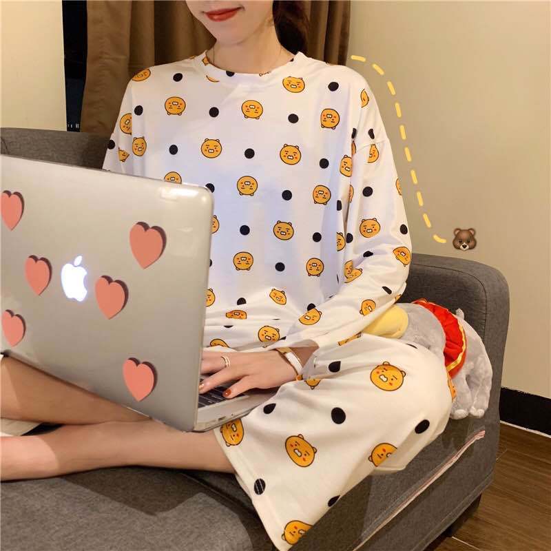 2023 Wholesale High Quality Women's New Pajamas Cartoon Long sleeved Cute Home Pajamas