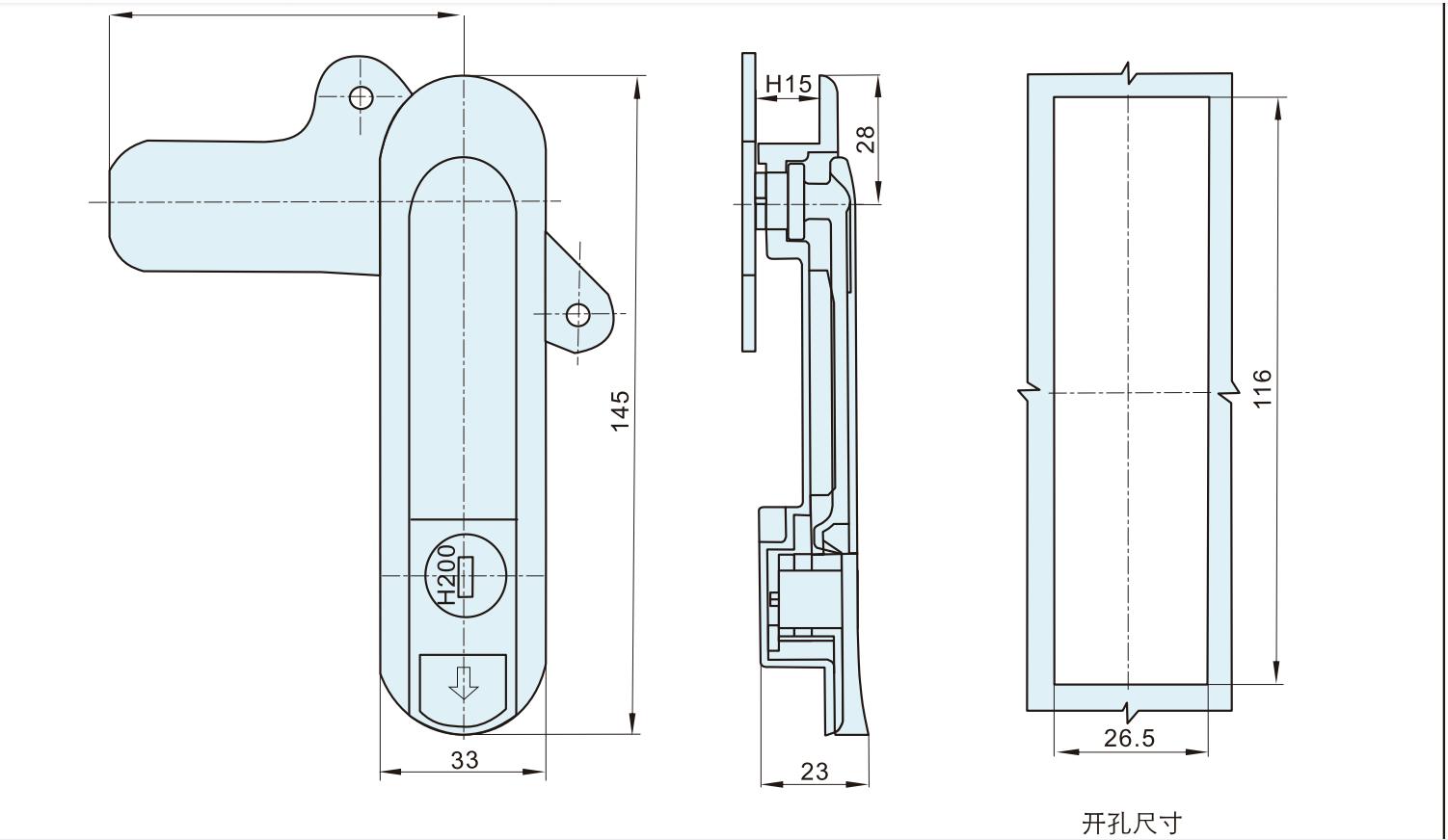 Hengsheng AB302 Zinc Alloy Push Button Panel Lock Swing handle Lock electric cabinet plane lock