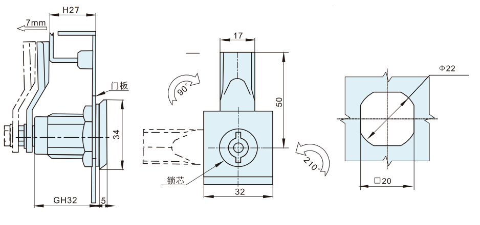 Hengsheng MS817 Zinc Alloy Tool Box Door Lock Industrial Hardware Mechanical Cabinet electrical cabinet Cam lock