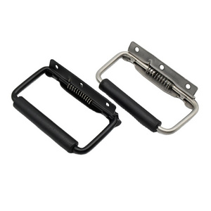 Hengsheng Stainless steel/Iron Handle rubber spring rebound handle Mount Chest Handle with Rubber Toolbox cabinet