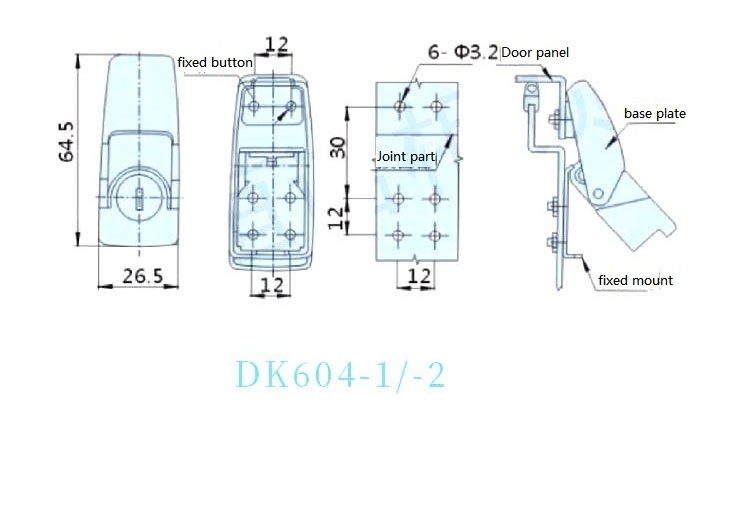 Hengsheng Zinc Alloy  Industrial Cabinet Lock Hidden Chassis Buckle Hasps Lock Hasp Latch Toggle Lock