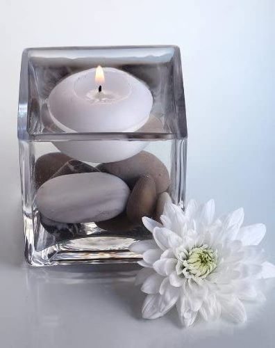 Hot Sale Floating Candles for Cylinder Vases Centerpieces at Wedding 3 inches White Unscented Wax Discs Set of 24 pcs